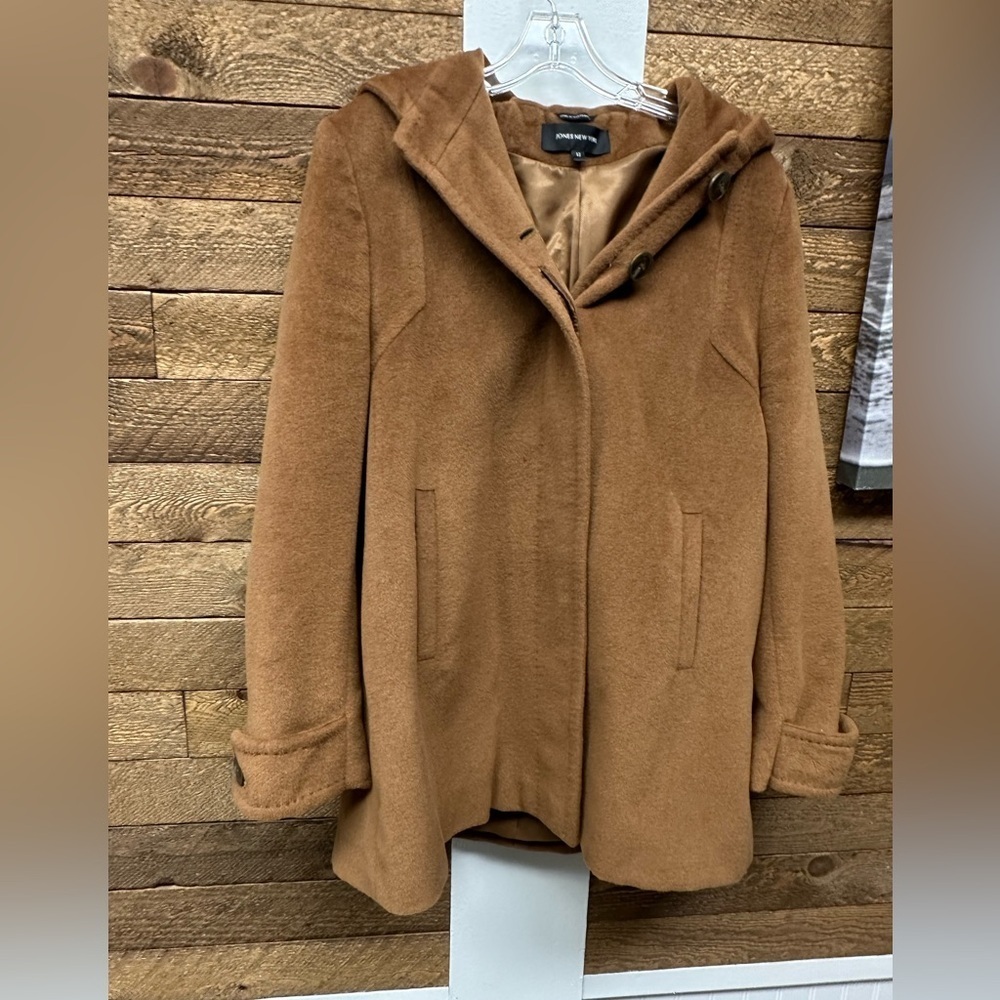Jones New York Camel Wool Blend Coat (Size 12) - Picture 2 of 9